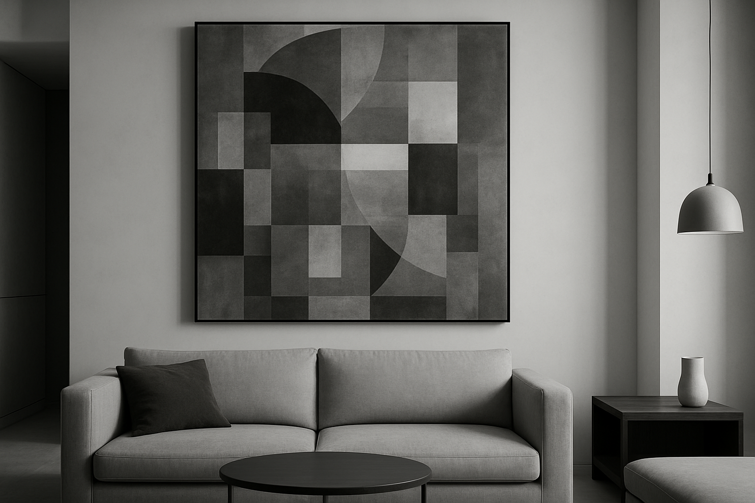 wall art in shades of grey