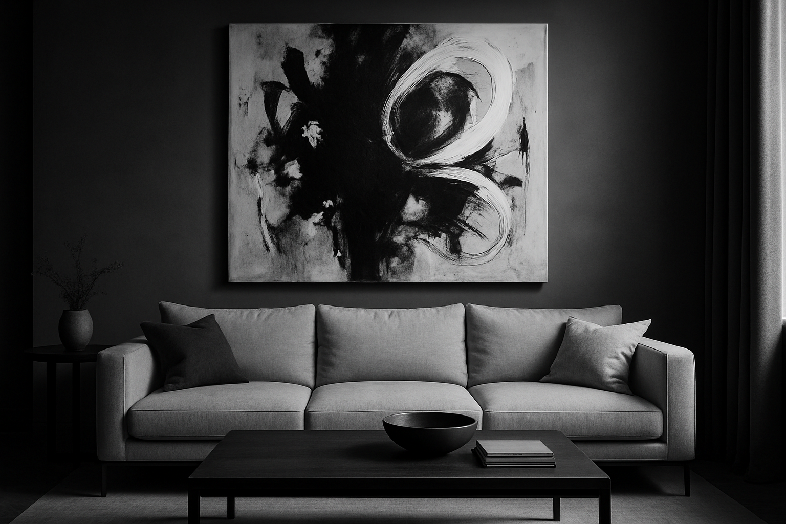 statement art piece in a living room