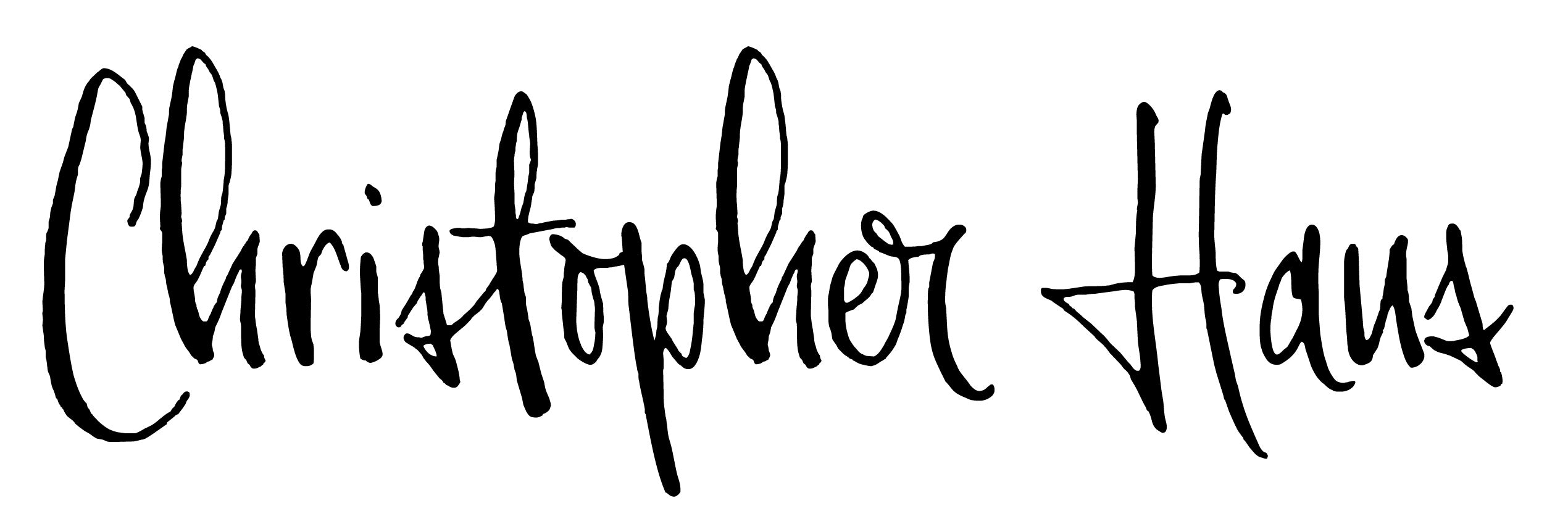 Handwritten name 'Christopher Haus' in black on a white background