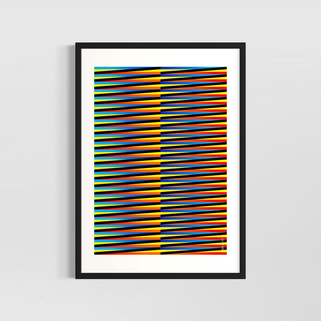 Idea 01 Wall Art Poster featuring dynamic stripes in vibrant colors creating an energetic composition.
