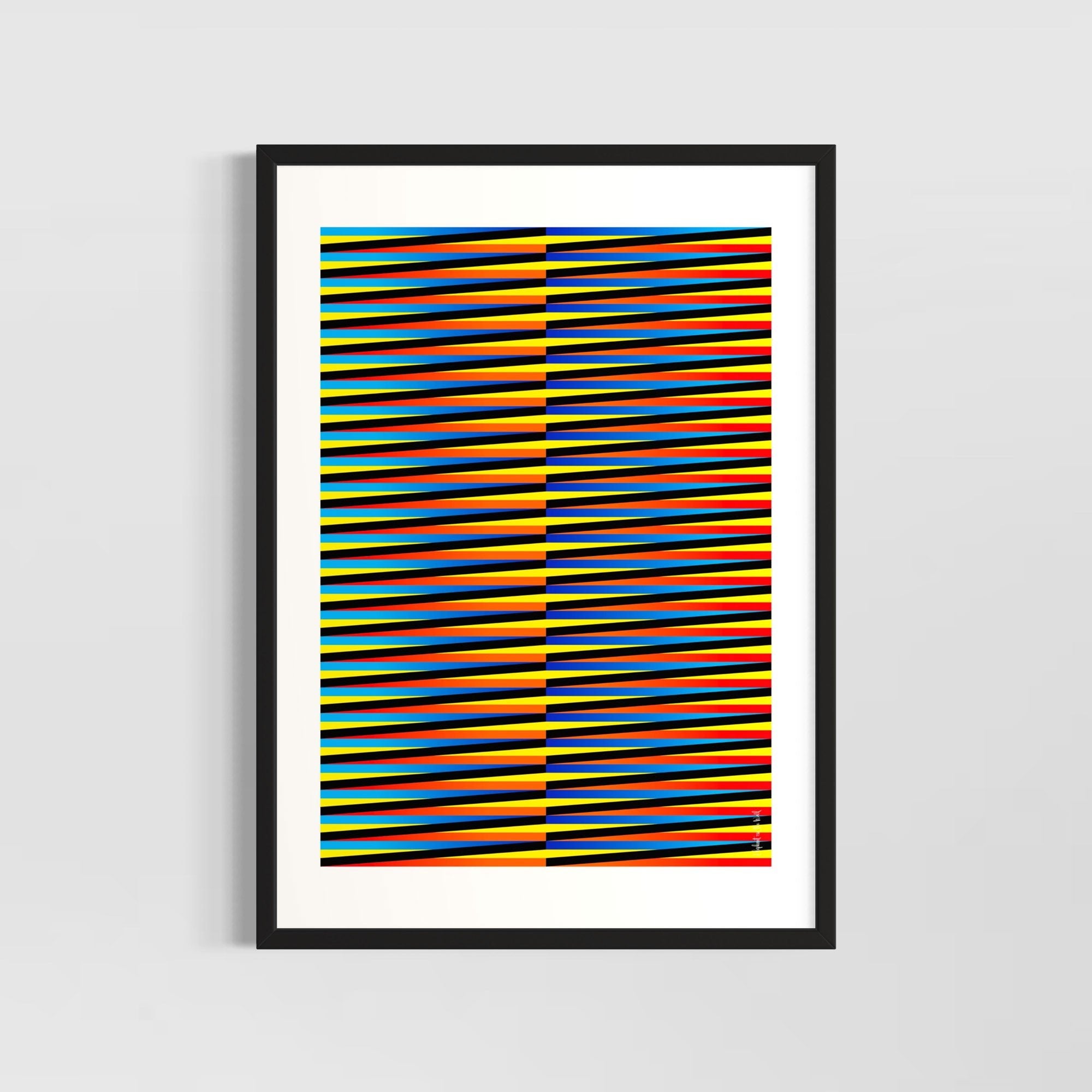Idea 01 Wall Art Poster featuring dynamic stripes in vibrant colors creating an energetic composition.