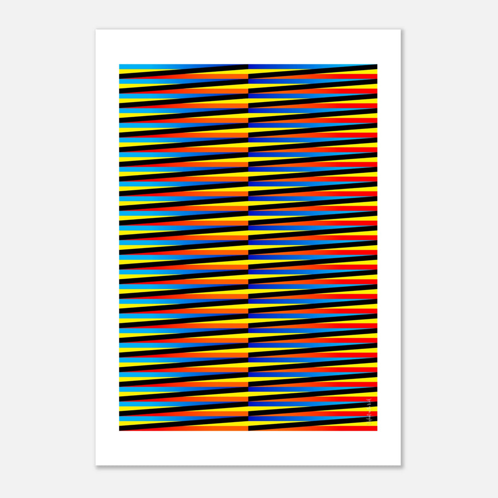 Idea 01 Wall Art Poster featuring dynamic stripes in vivid colors creating energetic patterns.