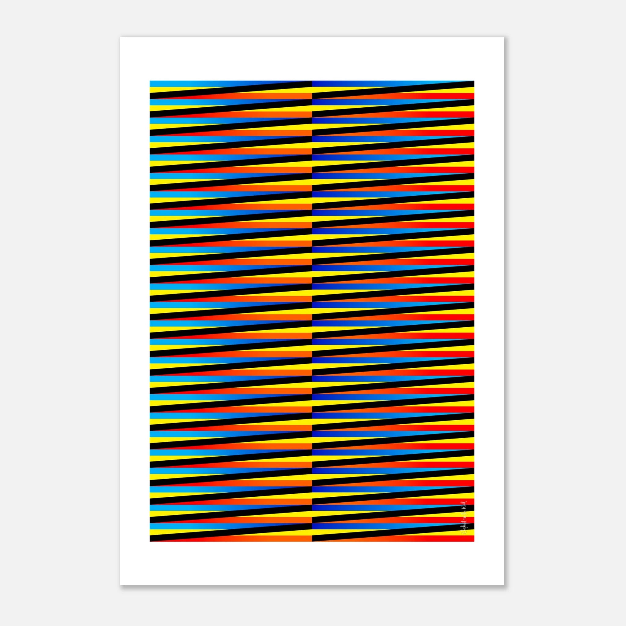 Idea 01 Wall Art Poster featuring dynamic stripes in vivid colors creating energetic patterns.