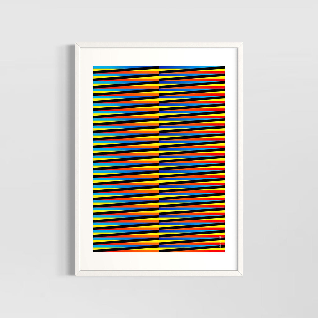 Idea 01 Wall Art Poster featuring dynamic stripes in vibrant colors, designed by Christopher Haus.