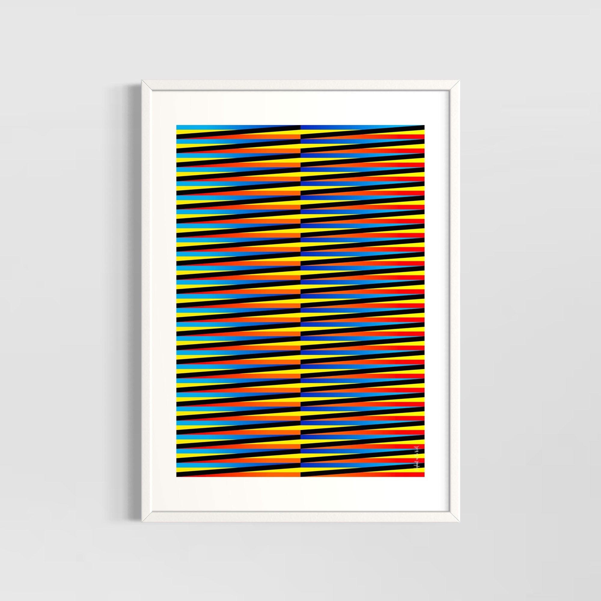 Idea 01 Wall Art Poster featuring dynamic stripes in vibrant colors, designed by Christopher Haus.