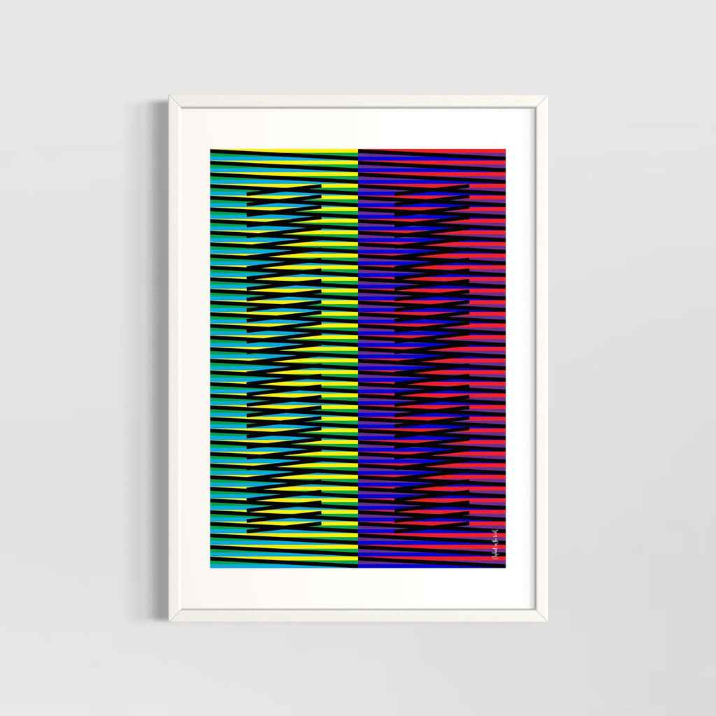 Idea 04 Wall Art Poster featuring vibrant zigzag pattern by Christopher Haus on eco-friendly paper.