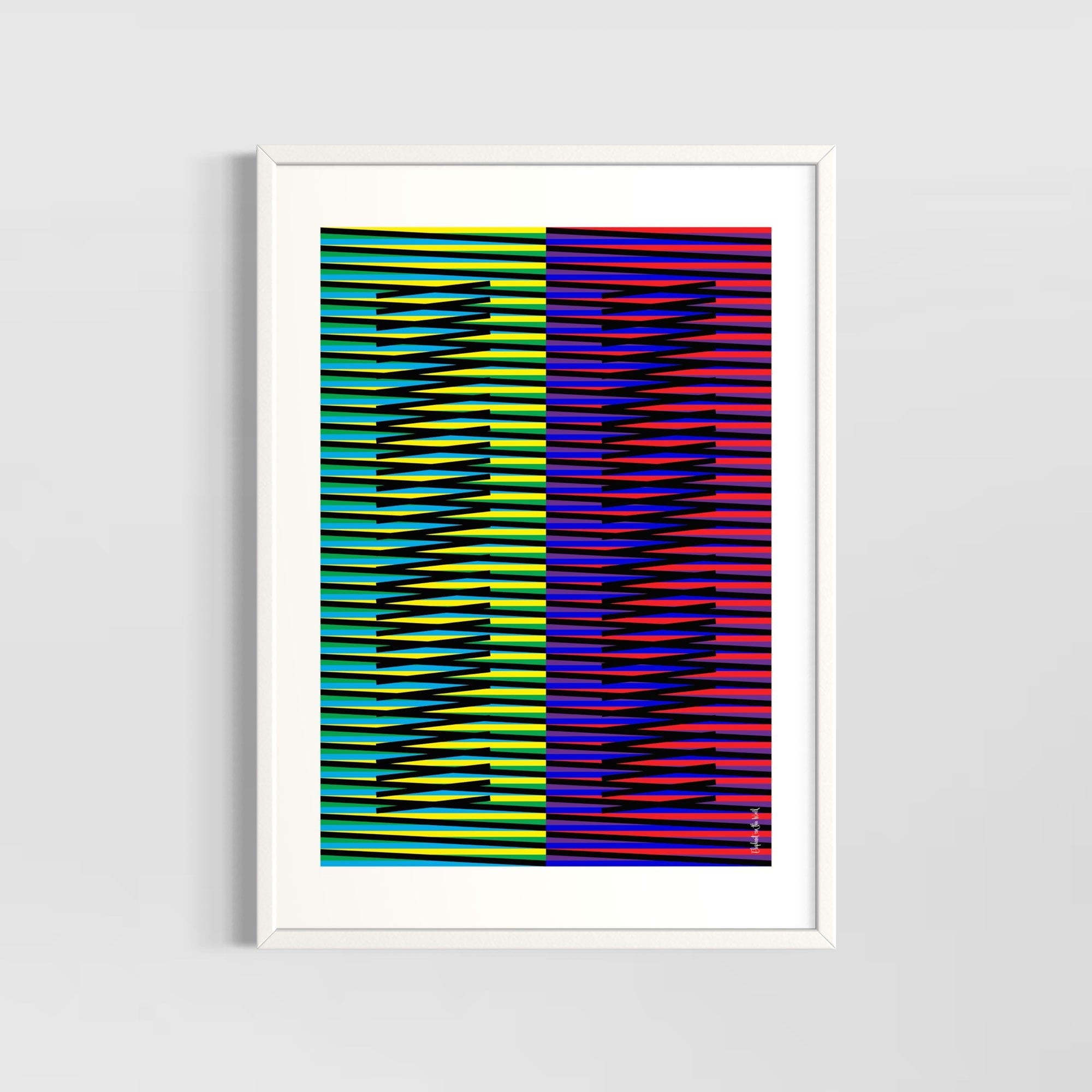 Idea 04 Wall Art Poster featuring vibrant zigzag pattern by Christopher Haus on eco-friendly paper.
