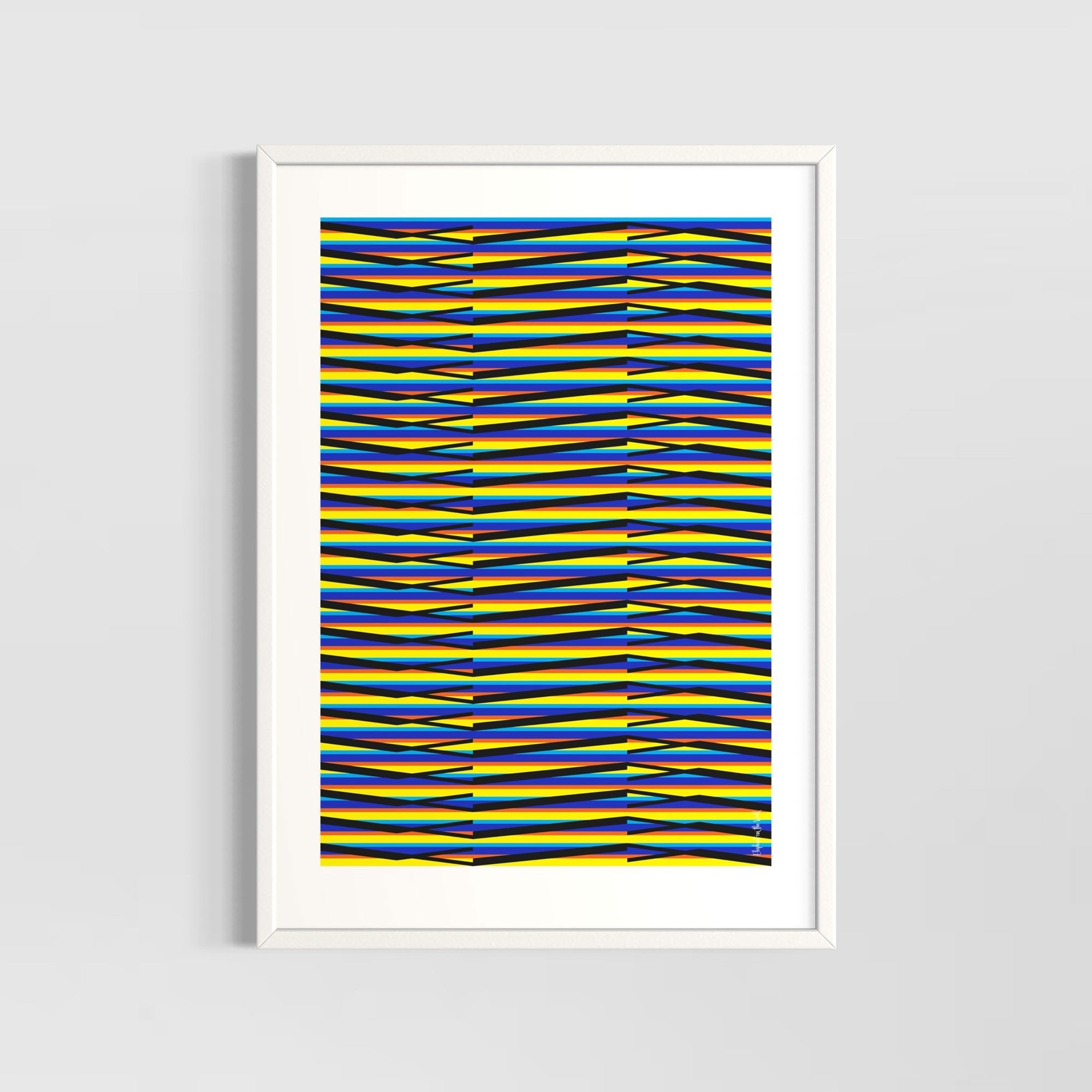 Idea 05 Wall Art Poster featuring vibrant lines and dynamic color interplay by Christopher Haus.