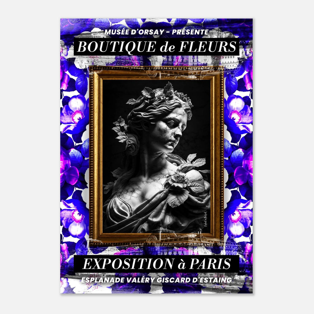 Orsay Wall Art Print featuring floral motifs and sculpture design by Christopher Haus, perfect for home decor.