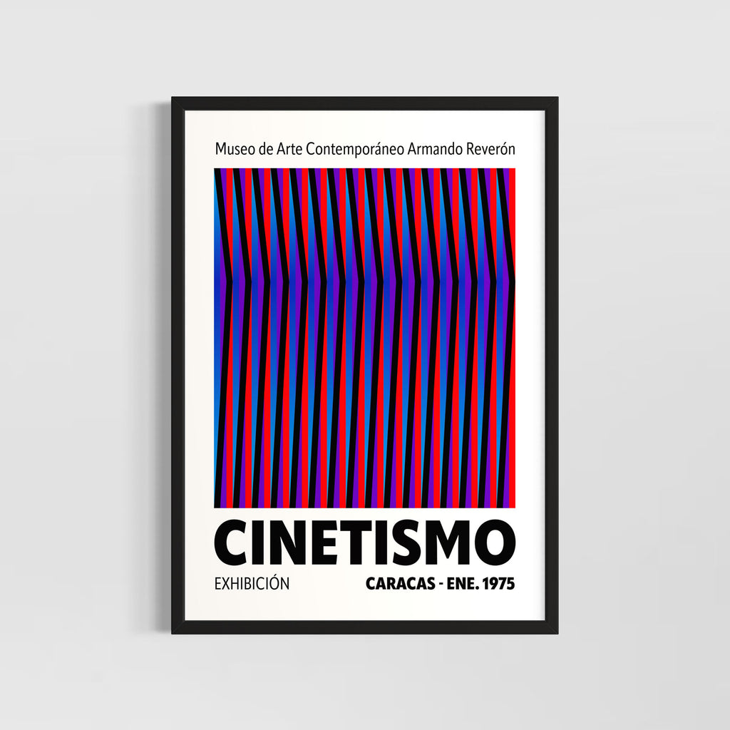 Cinetismo 01 Art Poster featuring vibrant lines and optical illusions by Christopher Haus.