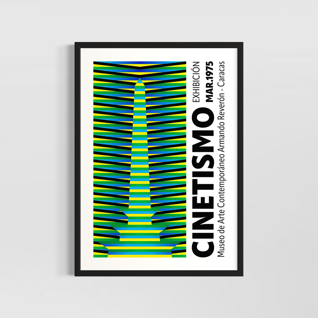 Cinetismo 03 Art Poster featuring vibrant colors and optical illusions, designed by Christopher Haus, eco-friendly materials.