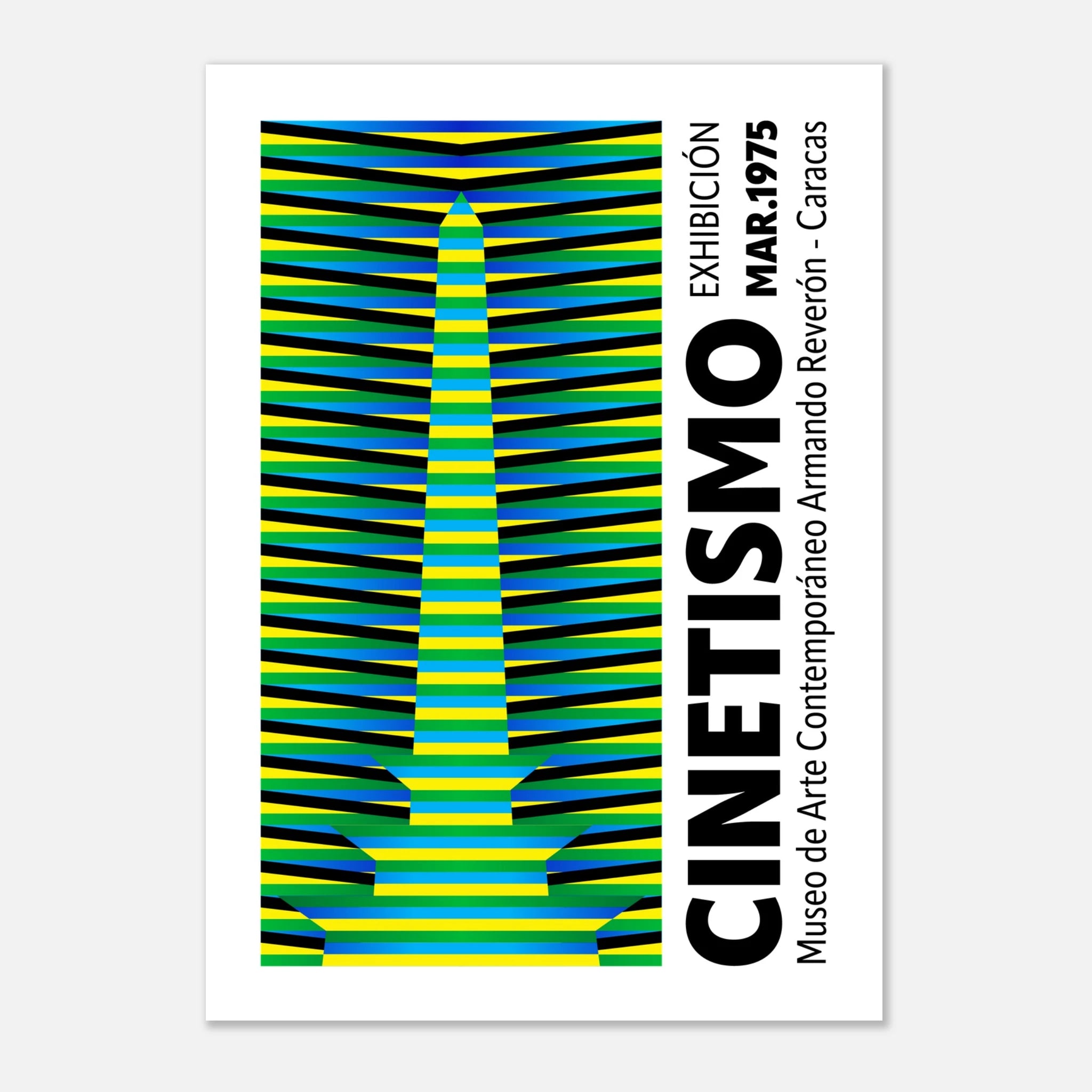 Cinetismo 03 Art Poster featuring vibrant optical illusion lines and colors.