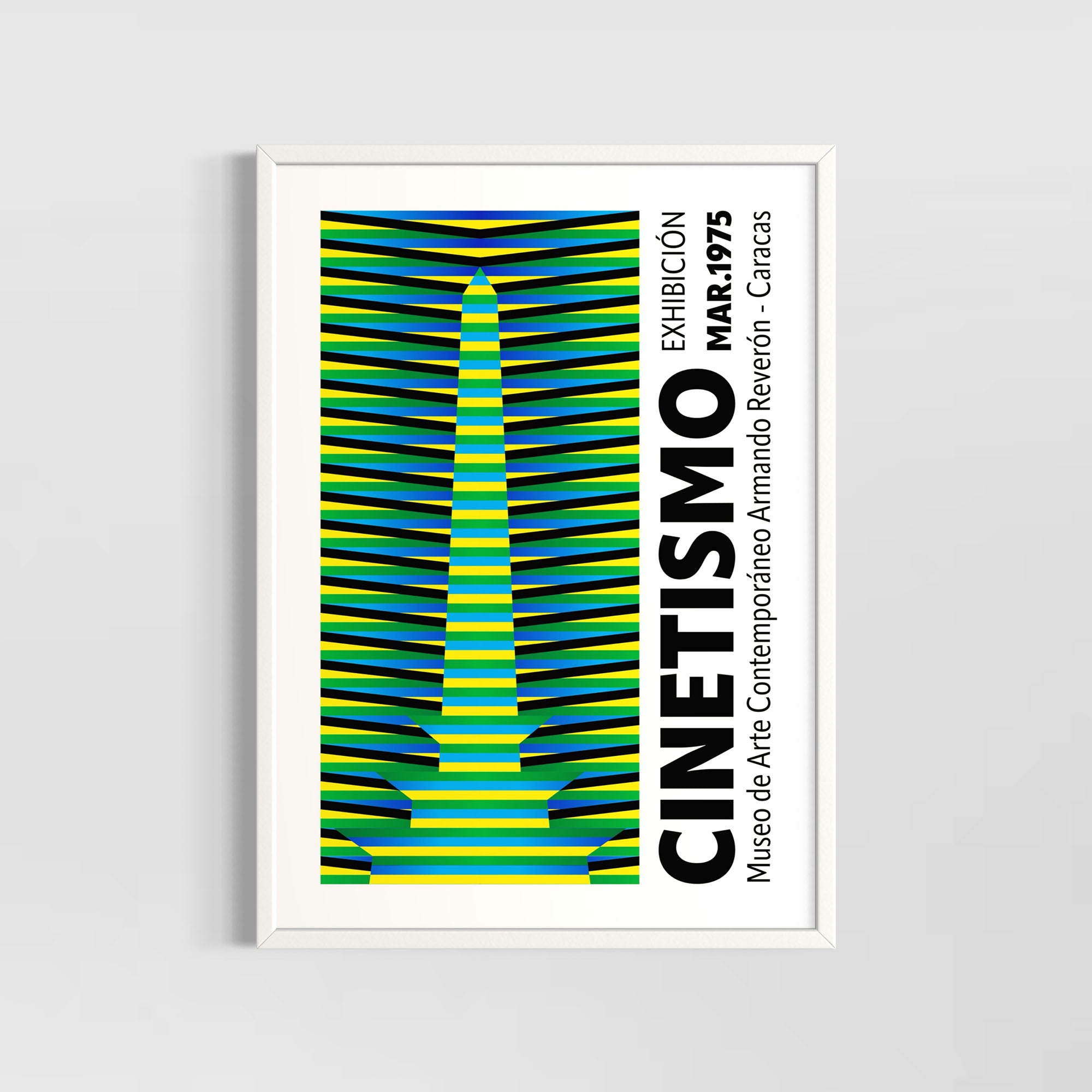 Cinetismo 03 Art Poster featuring colorful lines and optical illusion design by Christopher Haus.