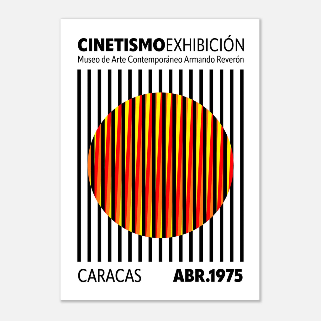 Cinetismo 04 Art Poster showcasing vibrant colors and motion with striped design elements.