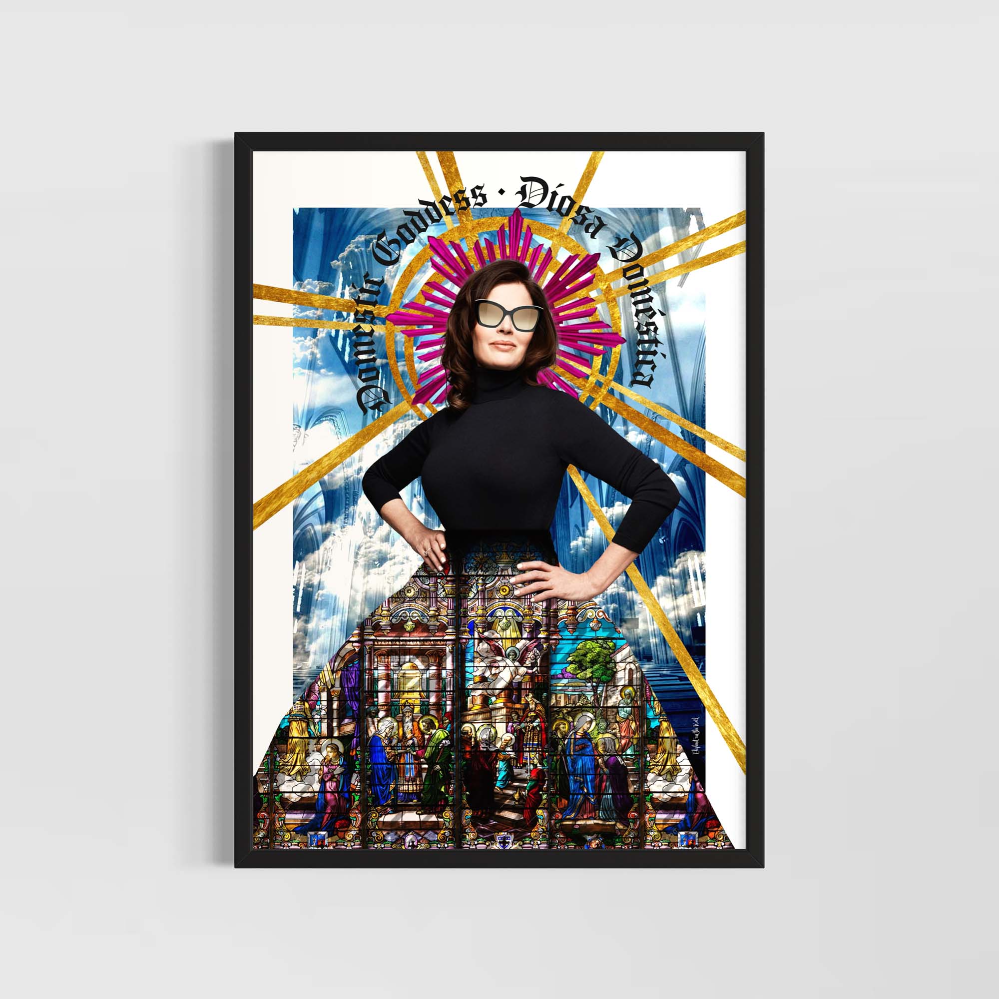 She of Light Wall Art Print featuring a contemporary goddess in a vibrant design by Christopher Haus.