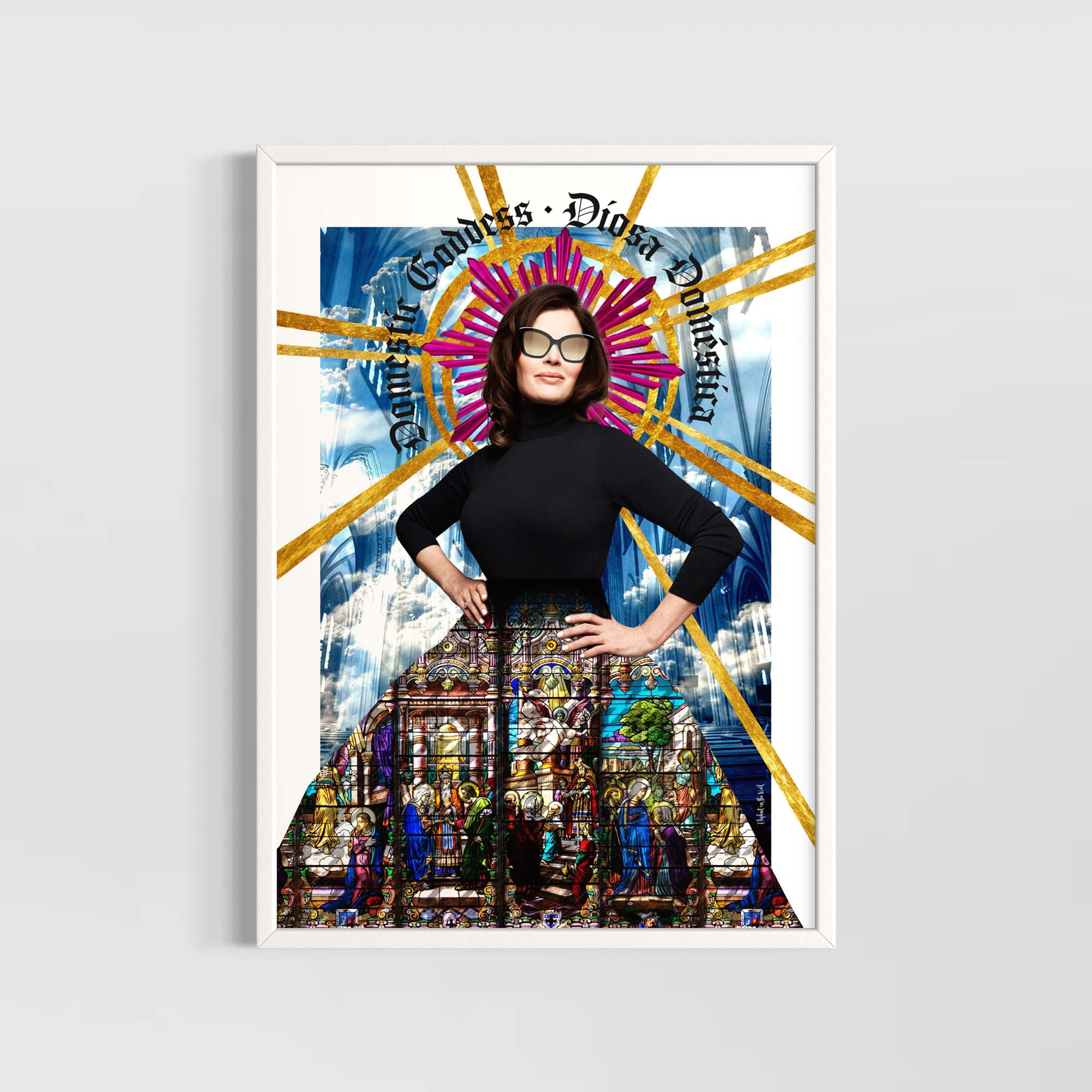 She of Light Wall Art Print featuring a modern goddess in vibrant colors and striking design.